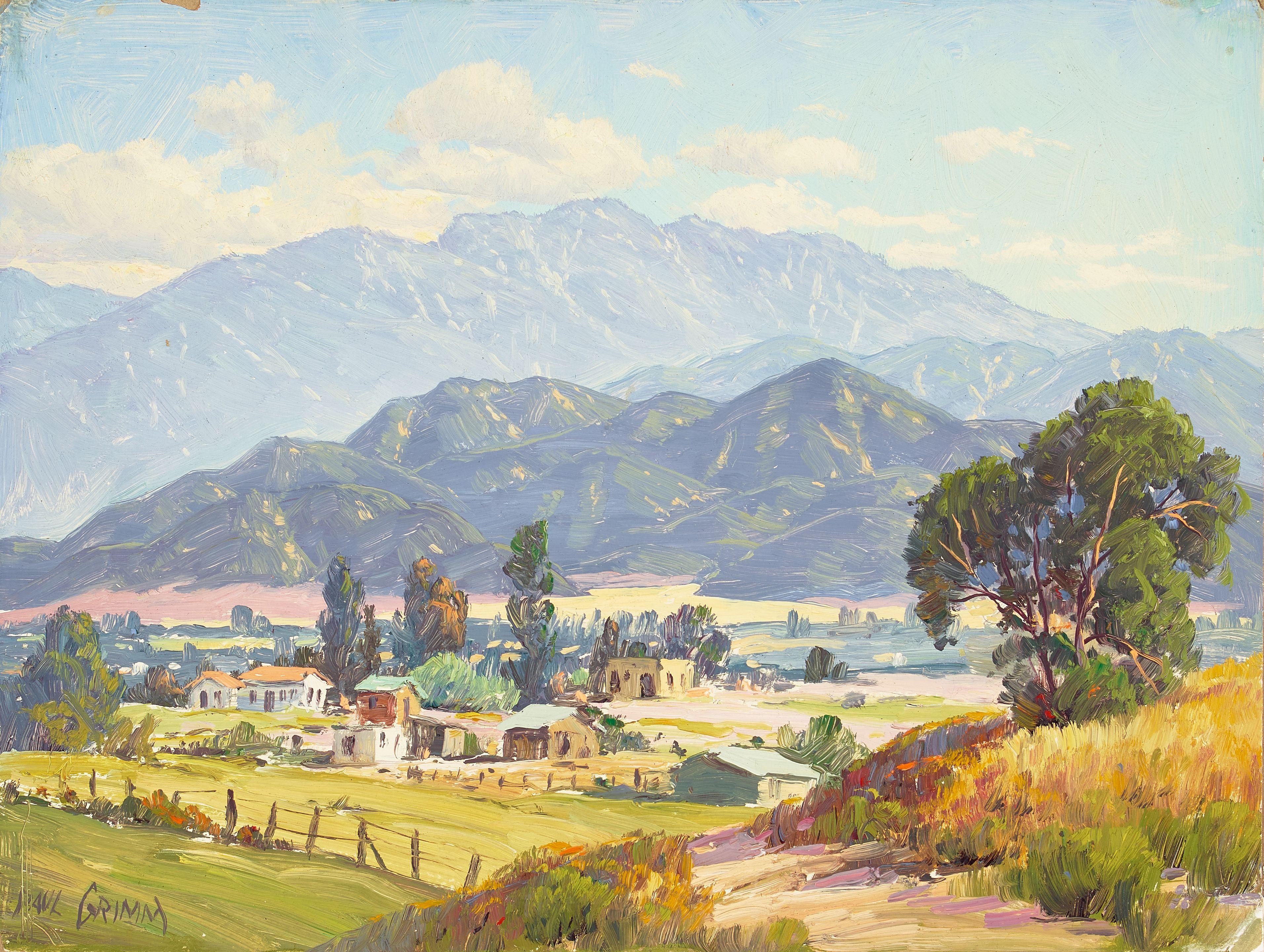 Paul Grimm - Small Hamlet, Ranch Fencing and Edge of Ranch (a group of three) each 9 x 12 in. each unframed