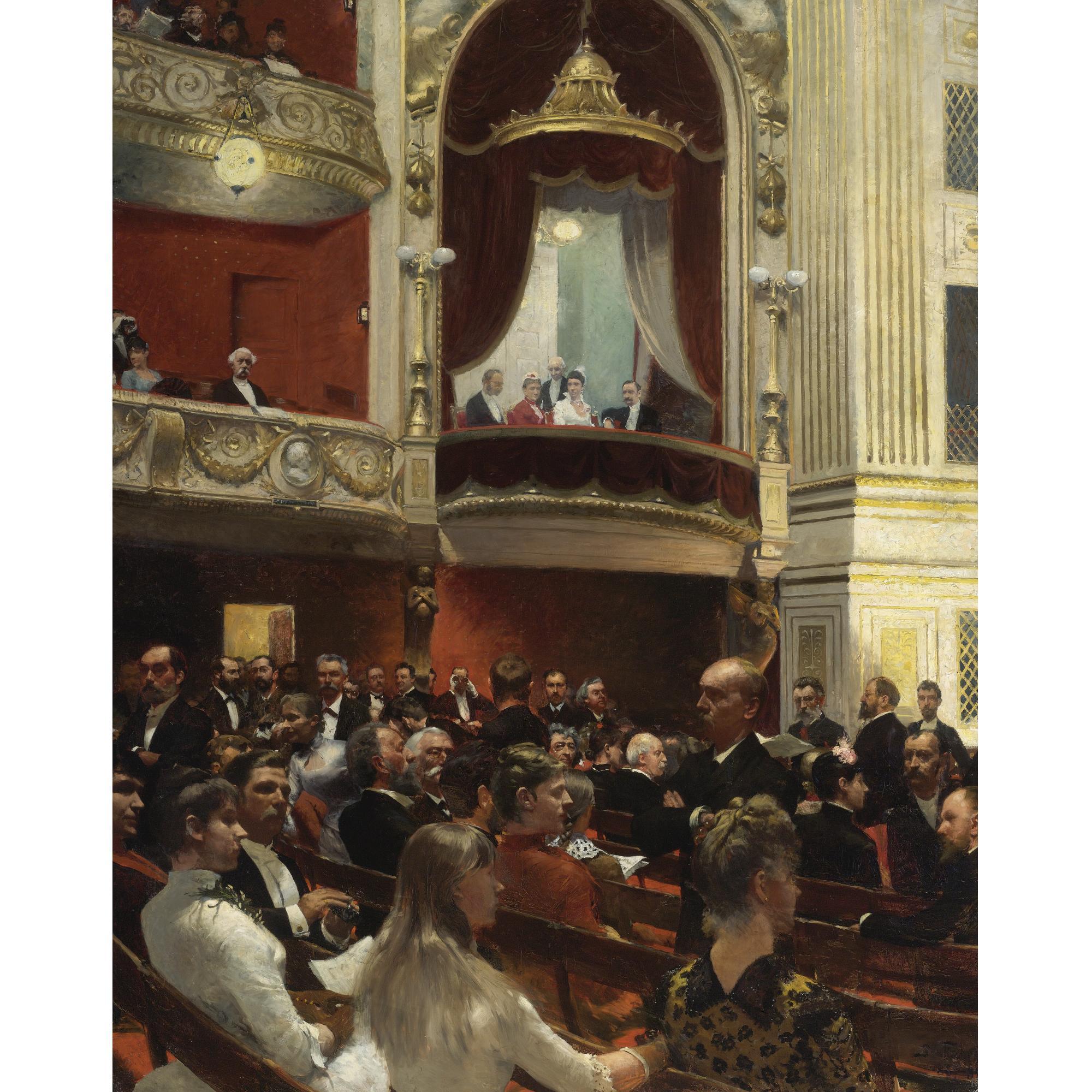 Paul Gustav Fischer - Danish An Evening At The Royal Theatre, Copenhagen