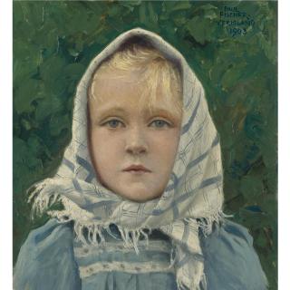 Paul Gustave Fischer - Danish Portrait Of A Young Girl