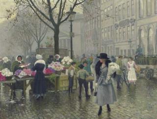 Paul Gustave Fischer - The Flower Market, Copenhagen