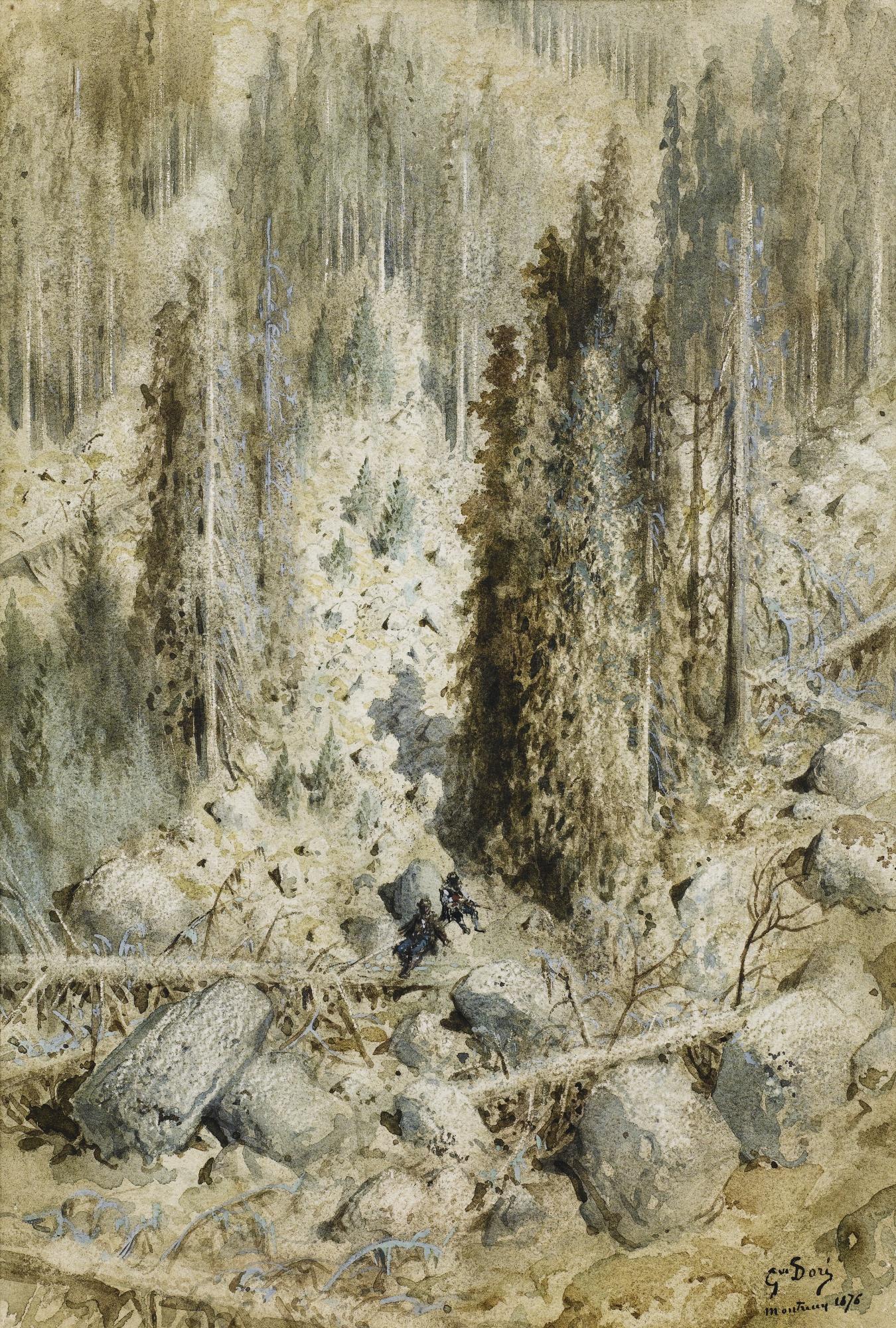 Paul- Gustave- Louis- Christophe Doré - Mountainous Landscape Near Montreux, Switzerland