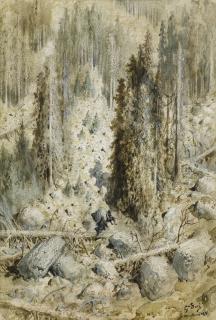 Paul- Gustave- Louis- Christophe Doré - Mountainous Landscape Near Montreux, Switzerland