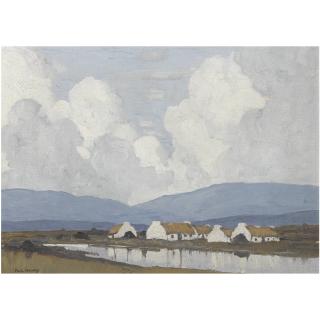 Paul Henry, R.H.A., R.U.A. - Achill, Village By The Lake
