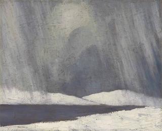 Paul Henry, R.H.A. - A Snow Shower over a Lake