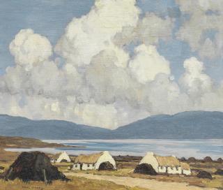 Paul Henry R.H.A. - Killary Bay, Connemara 35.7 x 40.6 cm. (14 x 16 in.)
