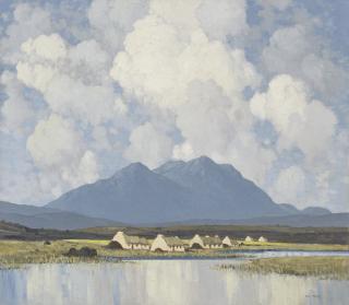 Paul Henry, R.H.A. - Mountains and Lake, Connemara