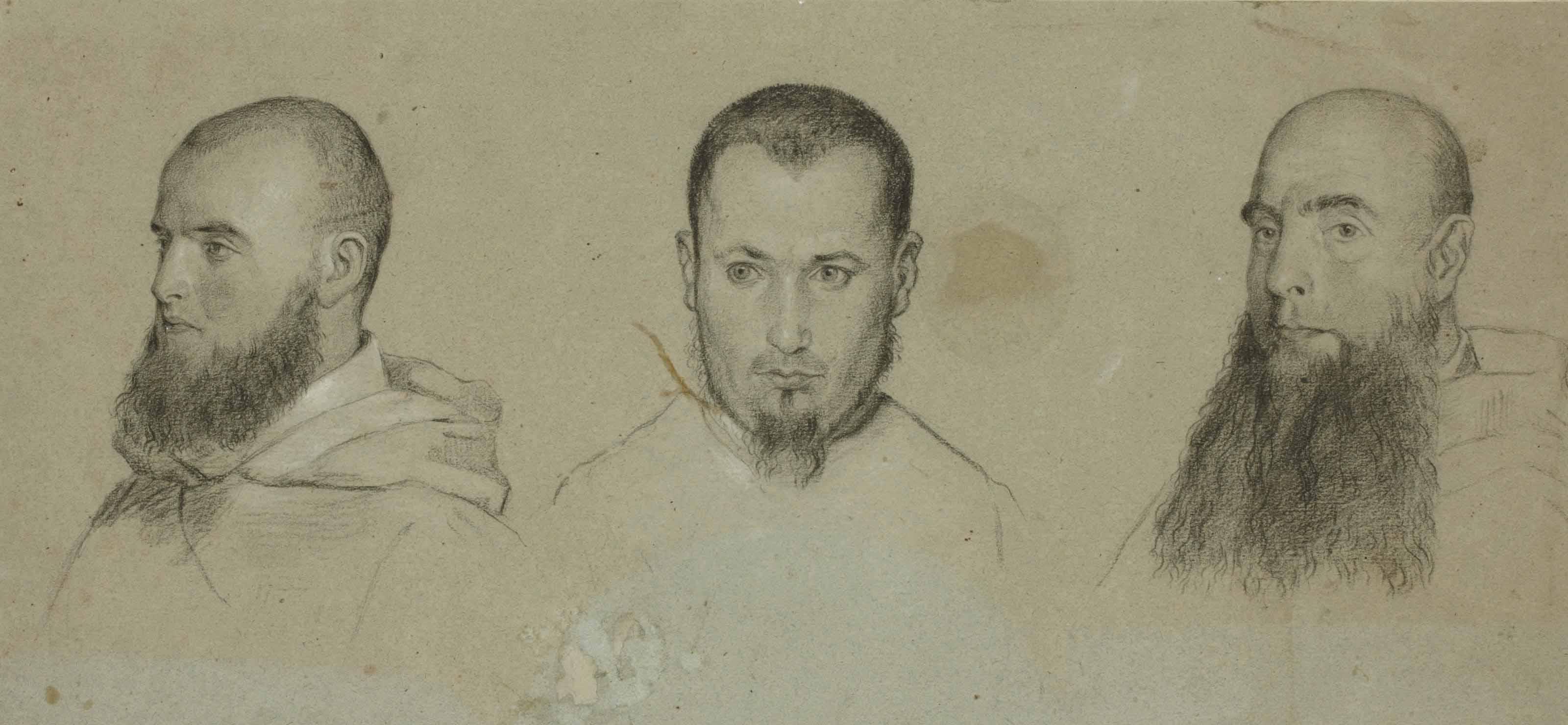 Paul-Hippolyte Delaroche - Têtes de moines camaldules