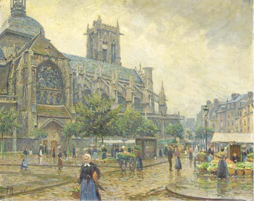 Paul Hoeniger - An der Kathedrale (Dieppe): marketday in Dieppe