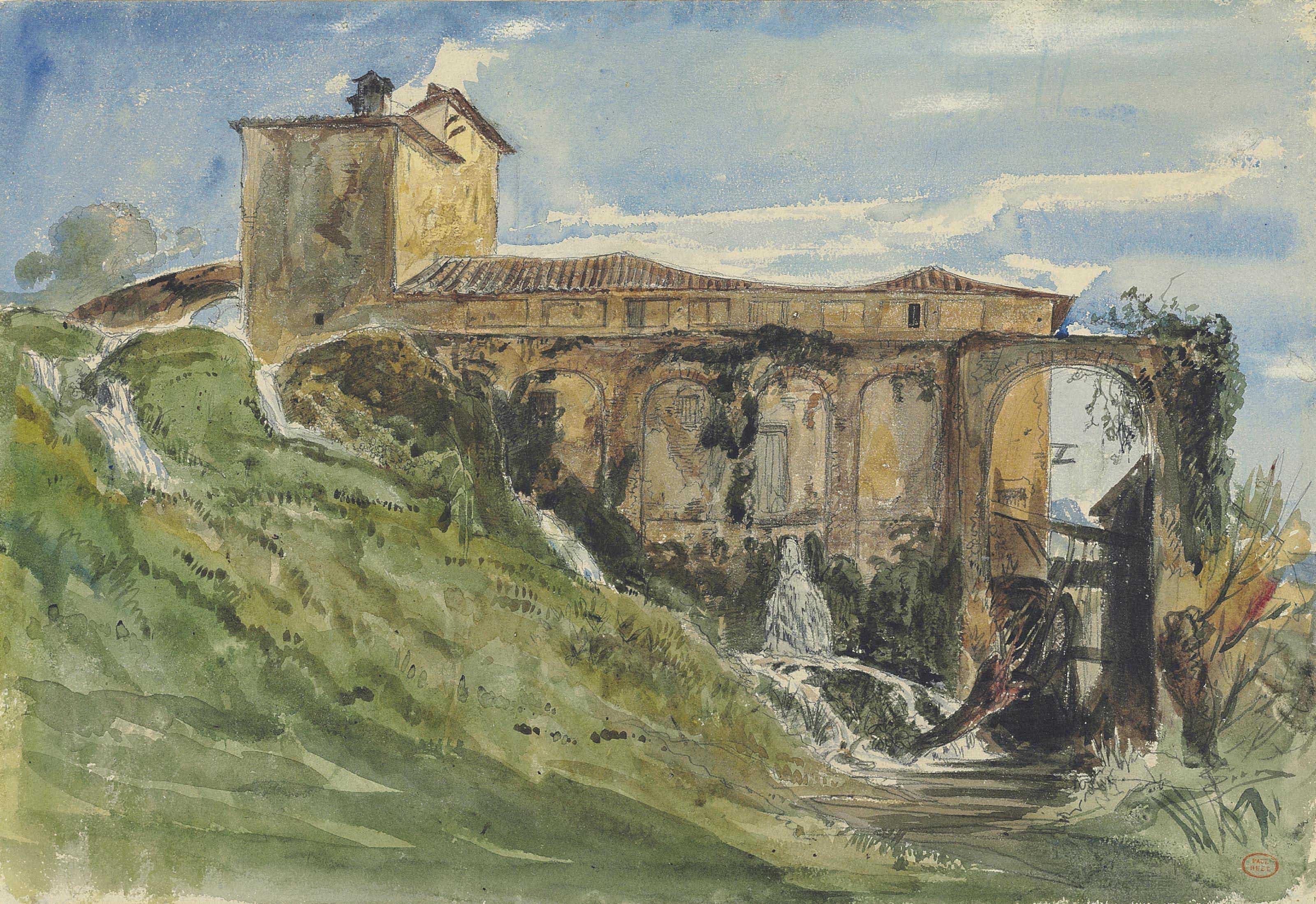 Paul Huet - A villa near Rome