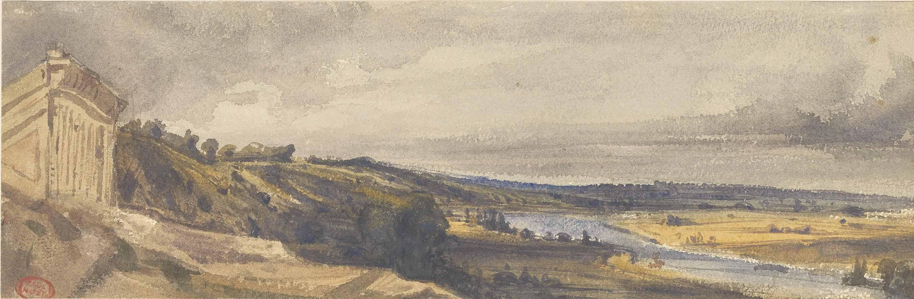 Paul Huet - An Extensive View Of The River Seine With The Aqueduct Of Marly, Also Called The Aqueduct Of Louveciennes