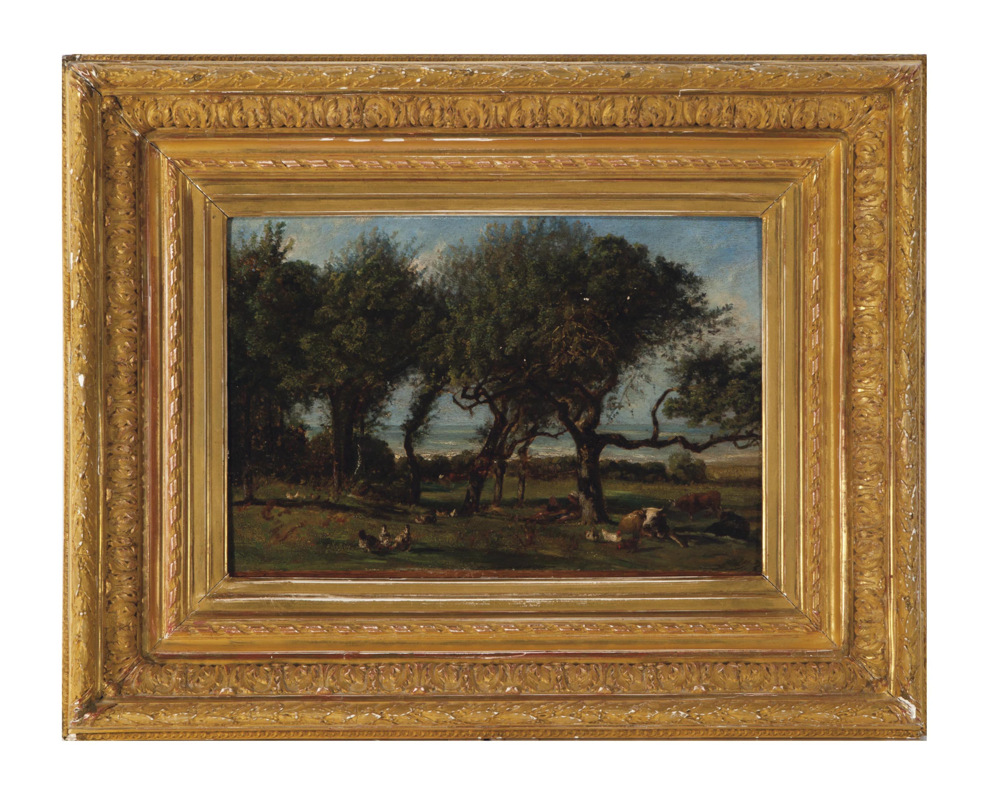 Paul Huet - Cour de ferme à Vilers sur mer