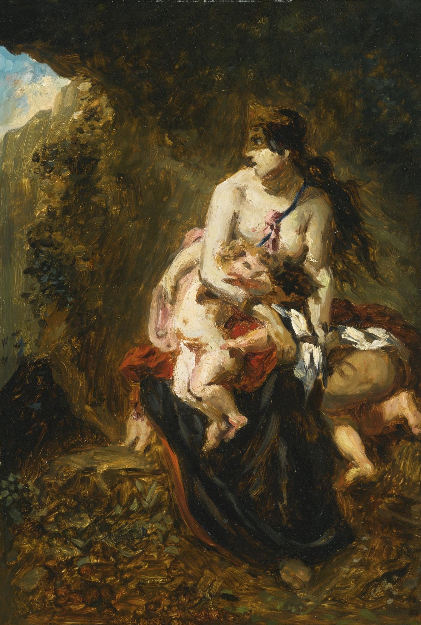 Paul Huet - French medea (After Eugène Delacroix)