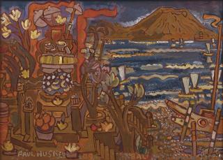 Paul Husner - Sanur and Beyond: Le Mayeurs Sea Shrine with View of Gunung Agung