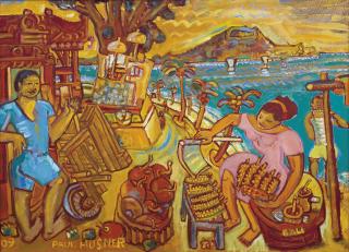 Paul Husner - Sanur and Beyond : Selling Corn outside Museum Le Mayeur II