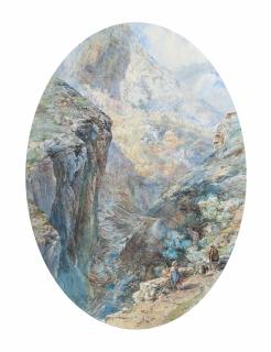 Paul Jacob Naftel, R.W.S. - Near Amalfi, The Valley De Moulins