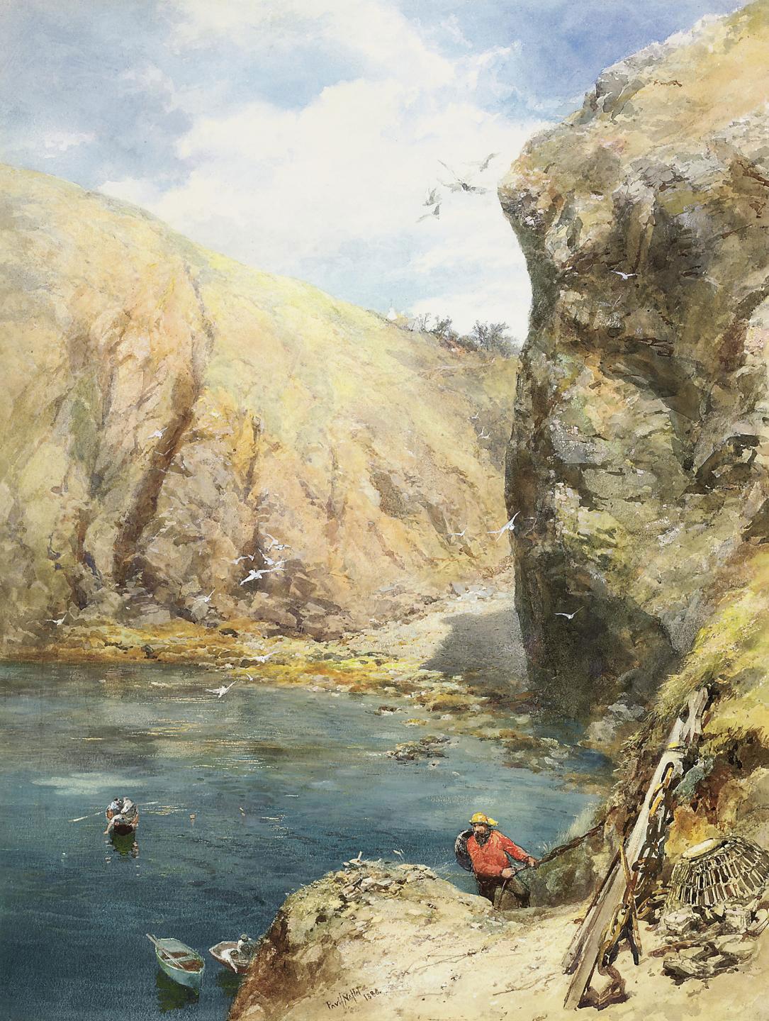 Paul Jacob Naftel, R.W.S. - The landing place at Havre Gosselin, Sark