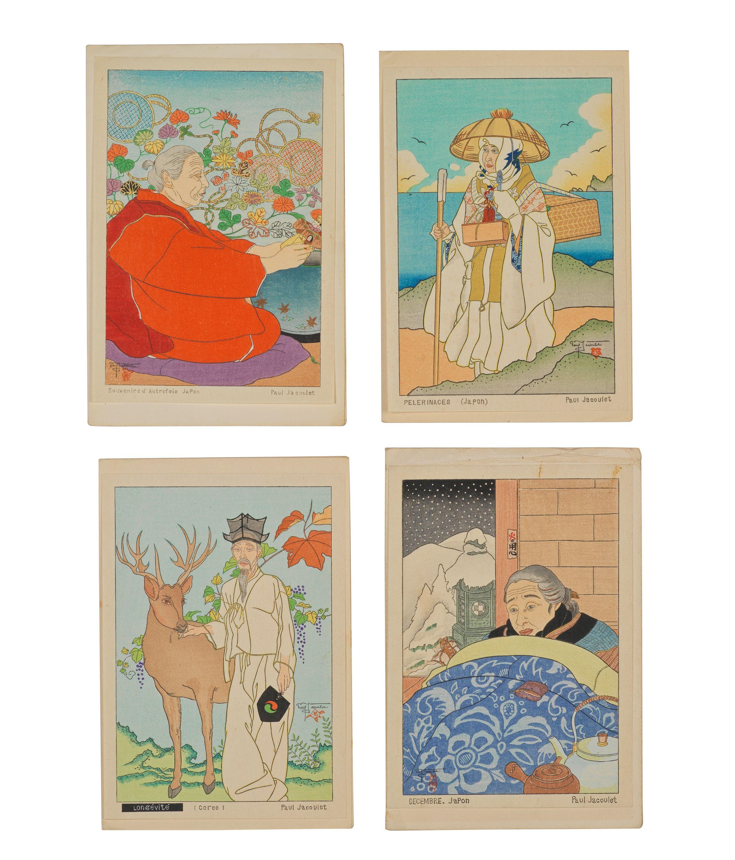 Paul Jacoulet - 11 Christmas cards