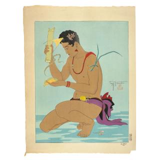 Paul Jacoulet - Five Oversized Woodblock Prints