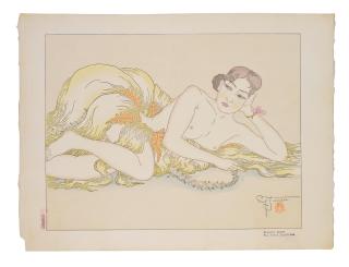 Paul Jacoulet - Kagami no mae (At the Mirror)