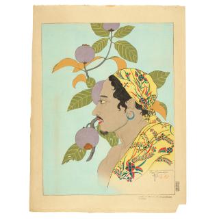 Paul Jacoulet - Three Oversized Woodblock Prints