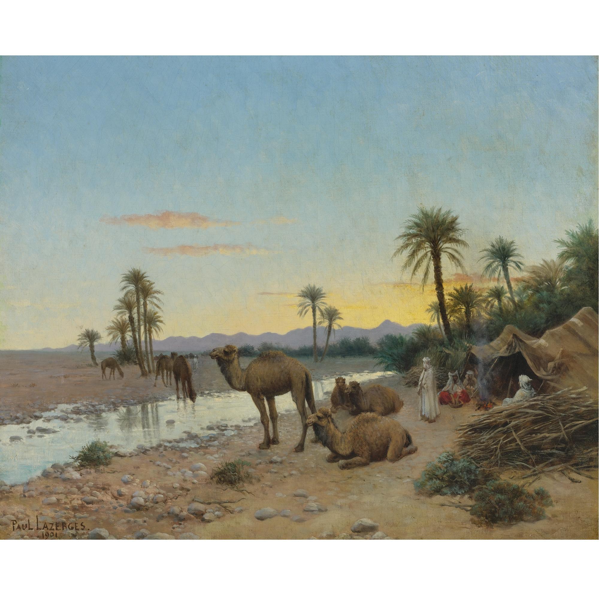 Paul Jean Baptiste Lazerges - French Rest At The Oasis