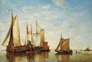 Paul Jean Clays - Moored vessels on a calm