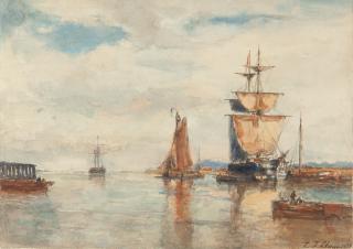 Paul Jean Clays - Segelboote im Hafen