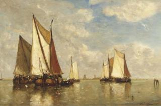 Paul-Jean Clays - Shipping on a calm