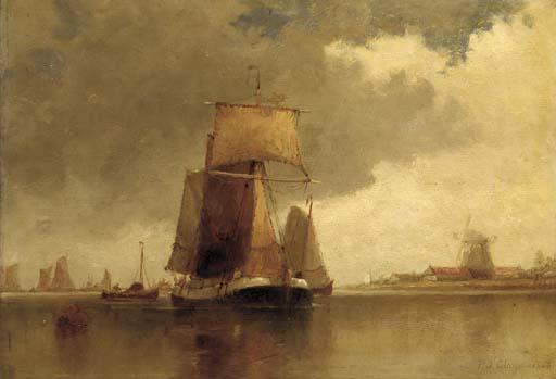 Paul Jean Clays - Shipping on an estuary