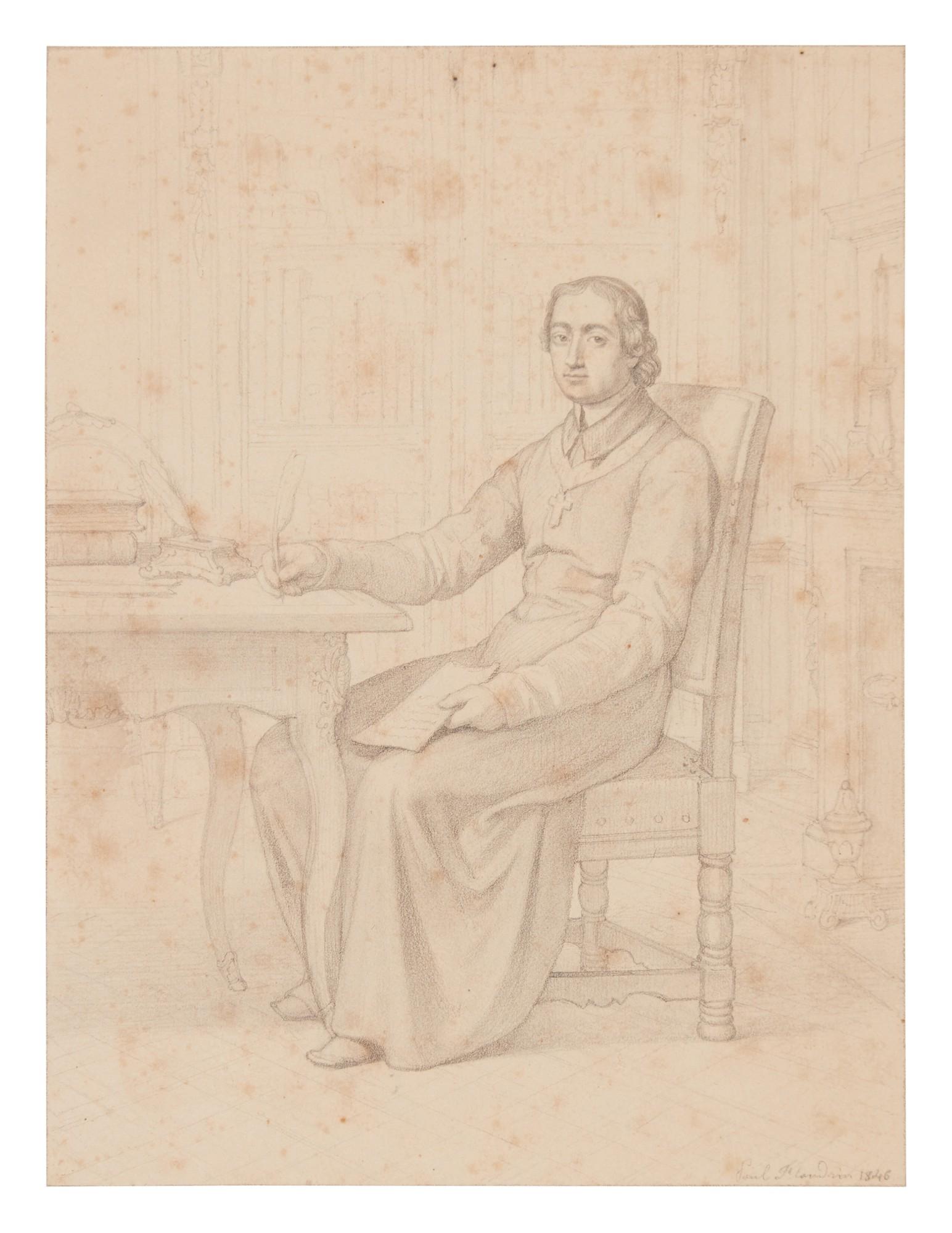 Paul-Jean Flandrin - Portrait of Jean-Baptiste Massillon, Bishop of Clermont (1663-1742)