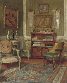 Paul Jean Hugues - Study of an interior