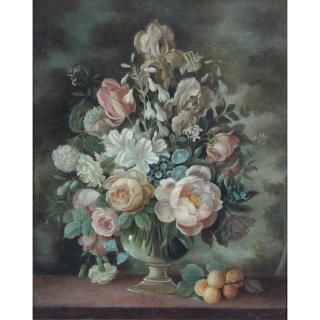 Paul Jones - Australian Still Life With Flowers And Apricots