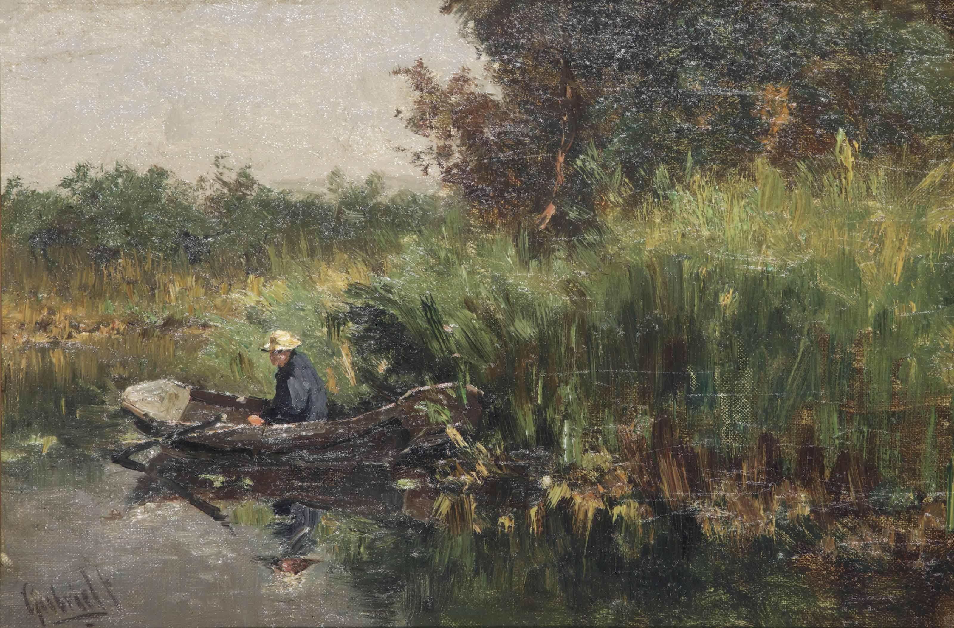 Paul Joseph Constantin Gabriël - A Fisherman In A Rowing Boat