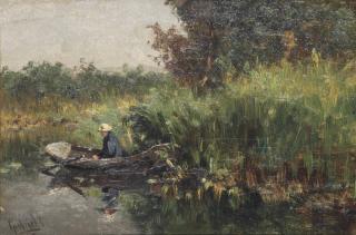 Paul Joseph Constantin Gabriël - A Fisherman In A Rowing Boat