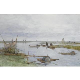 Paul Joseph Constantin Gabriël - Belgian A View Of The Kamperveenderij (Het Zwijnsleger Near Grafhorst)