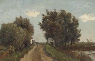 Paul Joseph Constantin Gabriel - Landschap Met Brug: Landscape With A White Bridge