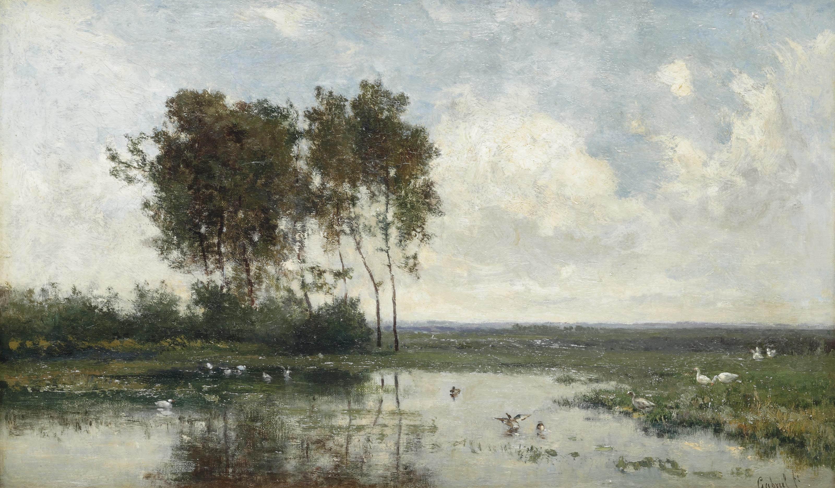 Paul Joseph Constantin Gabriel - Slootje bij Abcoude; near Abcoude