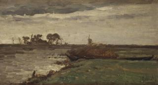 Paul Joseph Constantin Gabriël - Vue du lac d\'Acboude - Hollande