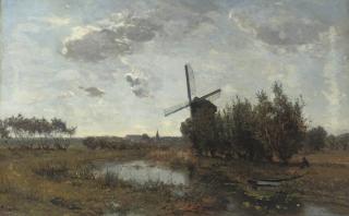 Paul Joseph Constantin Gabriel - Vue sur le village Abcoude (Hollande)