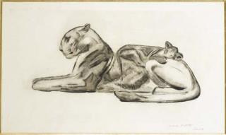 Paul Jouve - \'La Lionne Et Son Lionceau\', Vers 1927