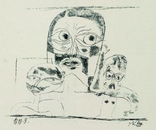 Paul Klee - 4 Bll.: Drei Köpfe. Akrobaten. Zahlenbaumlandschaft. Der schreckliche Traum