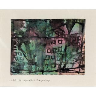 Paul Klee - Bäume In Einer Städtischen Strasse, Grün Indigorot, 1913 Trees In An Urban Street, Green Indigored, 1913