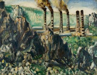 Paul Kleinschmidt - Fabriklandschaft bei Blaubeuren.