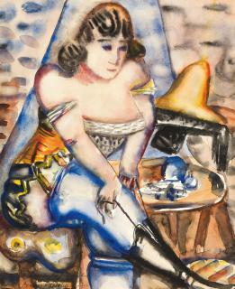 Paul Kleinschmidt - Stiefelschnüren mit gelbem Hut.