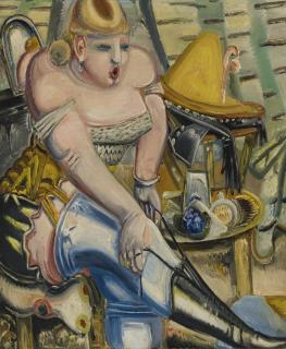 Paul Kleinschmidt -  Zirkusdarstellerin, Sich Die Schuhe Bindend (Circus Performer Lacing Her Shoes)