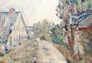 Paul Kron - Charrette Dans La Rue Du Village