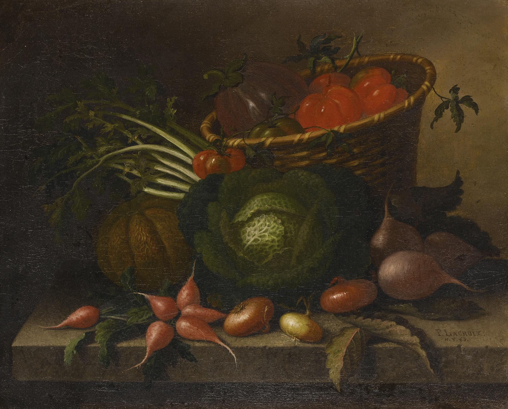 Paul Lacroix - Still Life With Vegetables