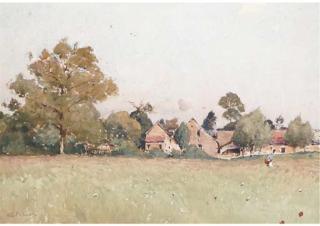 Paul Lecomte - In The Fields Near A Village