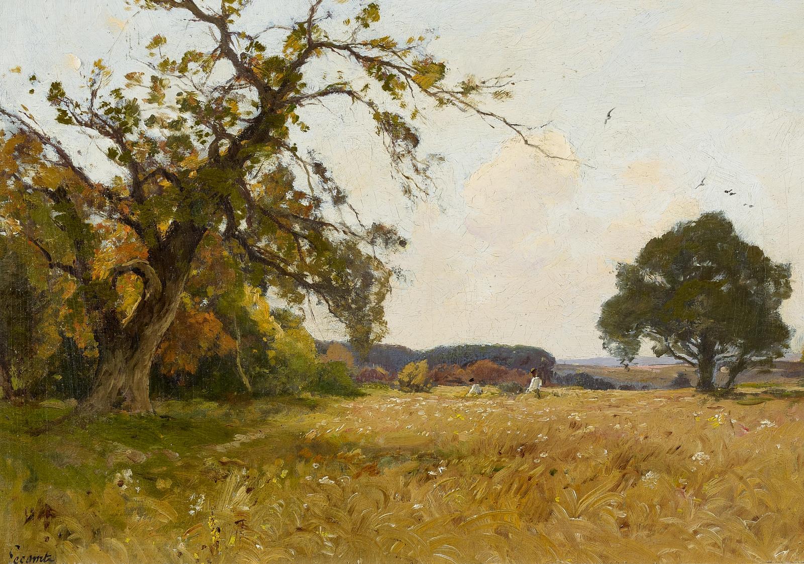 Paul Lecomte - Weite, sommerliche Feldlandschaft