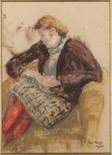 Paul Lucien Maze - Jessie, the artist\'s wife, seated in an armchair